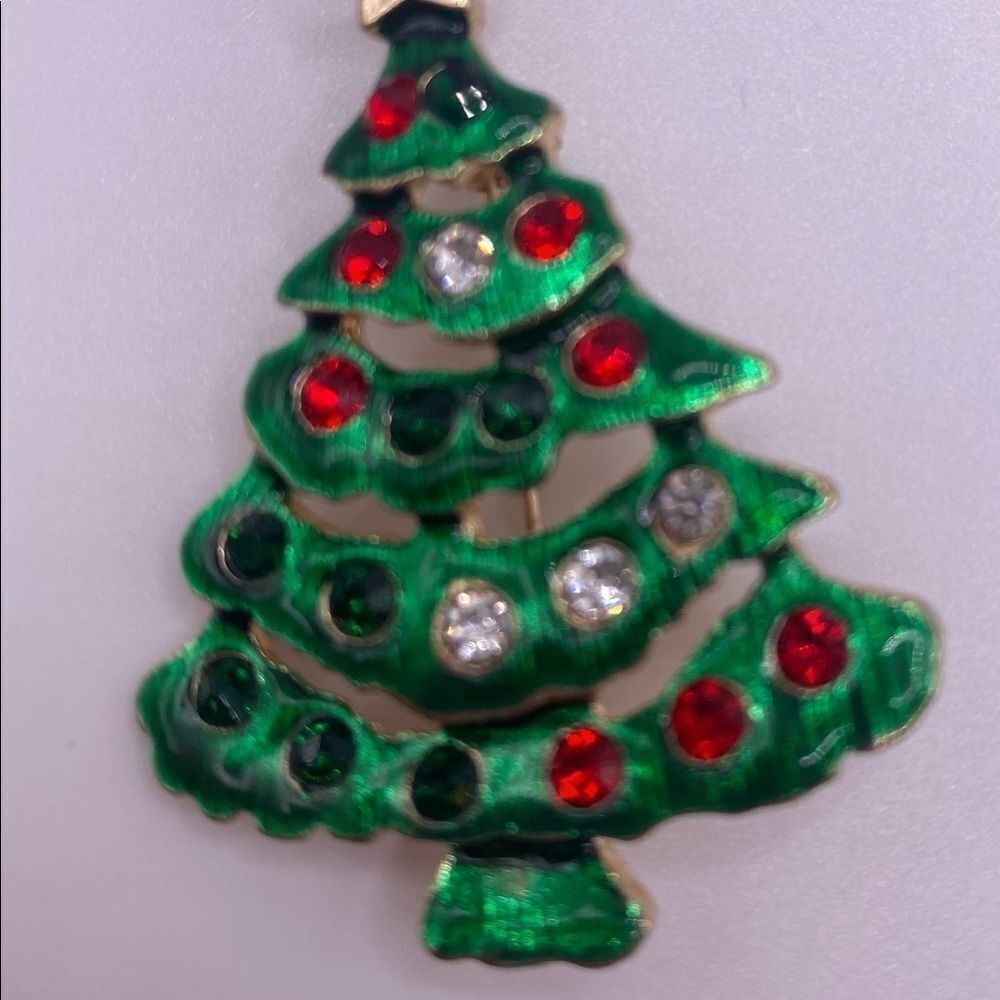 4/$20 Rhinestone Embellished Enamel Christmas Tree Pin - Picture 2 of 6